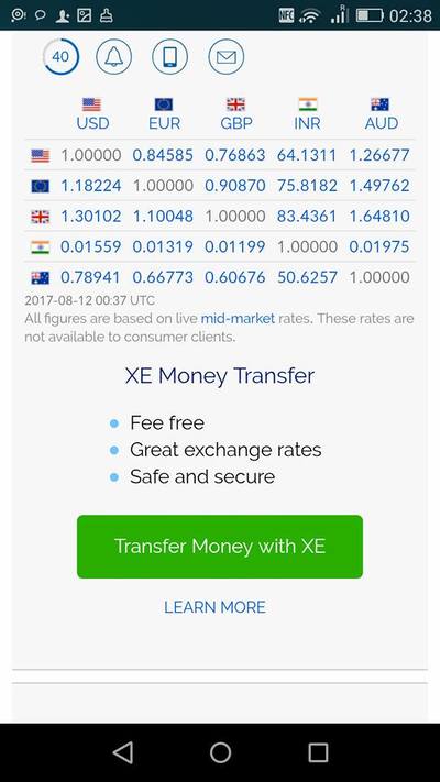 "tracking planet" tools: live exchange rates